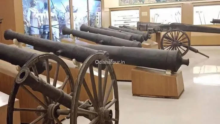 Historic cannons and armor on display